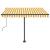 Copertină autonomă retractabilă manual, galben&alb, 300x250 cm GartenMobel Dekor