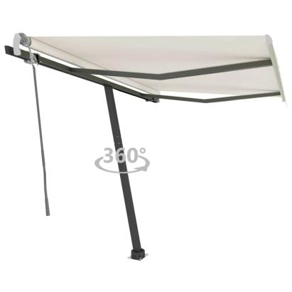 Copertină autonomă retractabilă manual, crem, 350x250 cm GartenMobel Dekor