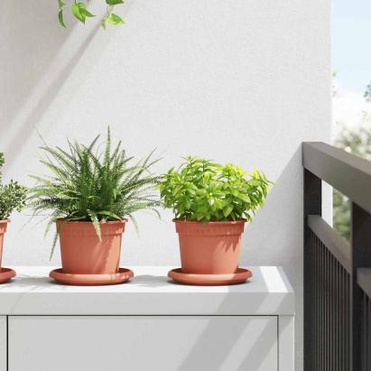 Ghiveci rotund pentru flori 6 pcs Roșu cărămidă Ø 12,5 x 10 cm GartenMobel Dekor