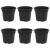 Ghiveci rotund pentru flori 6 pcs Negru Ø 12,5 x 10 cm Plastic GartenMobel Dekor