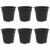 Ghiveci rotund pentru flori 6 pcs Negru Ø 19 x 16 cm Plastic GartenMobel Dekor