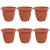 Ghiveci rotund pentru flori 6 pcs Roșu cărămidă Ø 26 x 21.5 cm GartenMobel Dekor