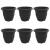 Ghiveci rotund pentru flori 6 pcs Negru Ø 26 x 21.5 cm Plastic GartenMobel Dekor