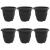 Ghiveci rotund pentru flori 6 pcs Negru Ø 26 x 21.5 cm Plastic GartenMobel Dekor