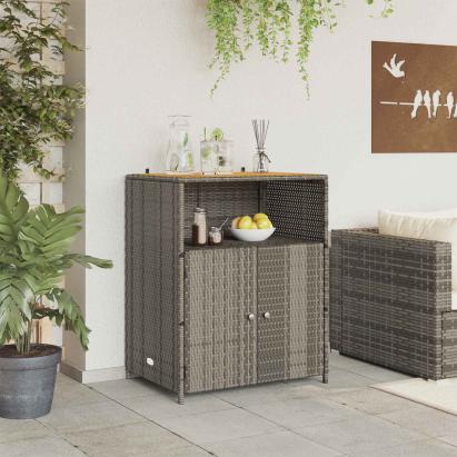 Dulap cu raft Gri 70 x 50 x 87 cm Poliester și Rattan Roly GartenMobel Dekor