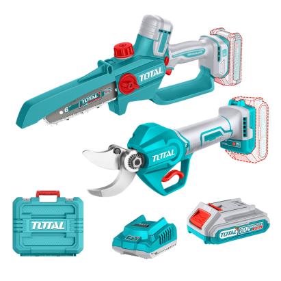 TOTAL - KIT COMBO 20V - FOARFECA DE CRENGI, MINI DRUJBA (INCLUDE 2 ACUMULATORI , 1 INCARCATOR) PowerTool TopQuality
