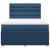 Pat continental cu saltea, albastru, 140x200cm, material textil GartenMobel Dekor