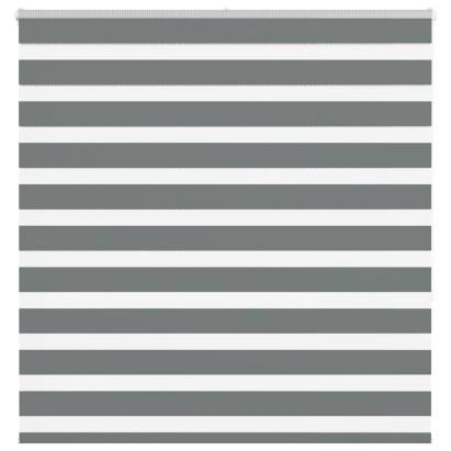 Jaluzea tip zebra gri închis lățime țesătură 145,9 cm poliester GartenMobel Dekor