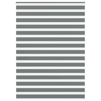 Jaluzea tip zebra gri închis lățime țesătură 160,9 cm poliester GartenMobel Dekor