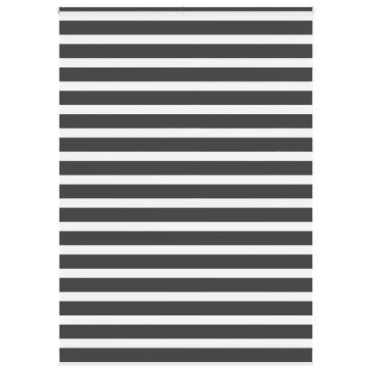 Jaluzea tip zebra neagră lățime țesătură 150,9 cm poliester GartenMobel Dekor
