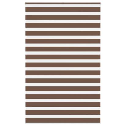 Jaluzea tip zebra maro lățime țesătură 135,9 cm poliester GartenMobel Dekor