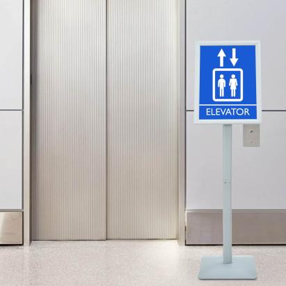 Suport poster tip pedestal Argintiu 32,5 x 27 x 126 cm GartenMobel Dekor