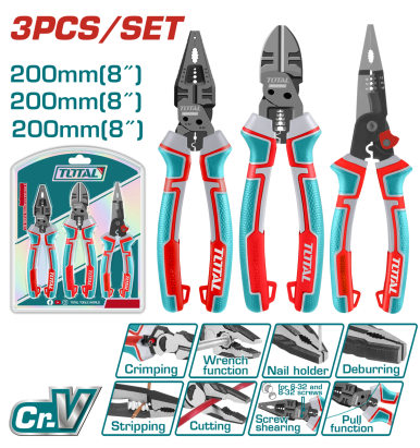 TOTAL - SET 3 CLESTI MULTIFUNCTIONALI Cr-V PowerTool TopQuality