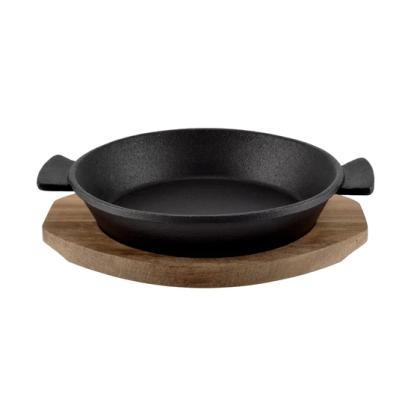 Tavă rotundă din fontă cu suport din lemn 19 cm Handy KitchenServ