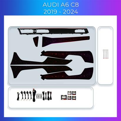 Lumini ambientale Audi A6 C8 2019-2014 set complet control din sistemul original sau telefon CarStore Technology