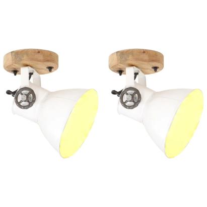 Lămpi de perete/tavan industriale, alb, 2 buc., 20x25 cm, E27 GartenMobel Dekor