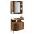 Set de mobilier pentru baie cu raft 2 pcs Maro Lemn compozit GartenMobel Dekor
