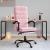 Fotoliu de birou rabatabil, roz, catifea GartenMobel Dekor