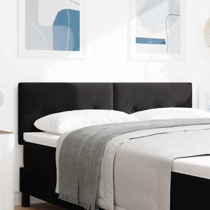 Tăblie cap cu headboard Negru 144 cm Piele artificială GartenMobel Dekor