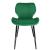 Set 2 scaune tapitate, din velur, picioare metalice, maxim 125 kg, 44x52x77 cm, verde Household NewTrend