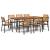 Set mobilier de grădină, 9 piese, lemn masiv de acacia și metal GartenMobel Dekor