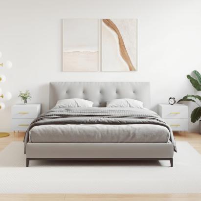 Noptiere, 2 buc., alb, 40x35x47,5 cm, lemn compozit GartenMobel Dekor