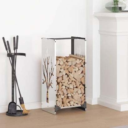 Suport pentru lemne de foc 40x30x80 cm oțel inoxidabil GartenMobel Dekor