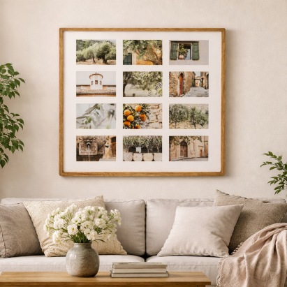 Rama foto Atmosphera Milea colaj pentru 12 fotografii, 59x54 cm, bej Household NewTrend