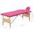 Masă de masaj pliabilă, 2 zone, roz, lemn GartenMobel Dekor