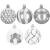 Set globuri de Craciun cu modele de sarbatori, 30 bucati, 6cm, argintiu Household NewTrend