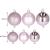 Set globuri de Craciun, 25 bucati, 3 modele, 2,5cm si 4cm, roz Household NewTrend