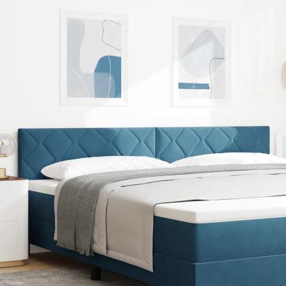 Tăblie cap cu headboard Albastru închis 200 cm Catifea GartenMobel Dekor
