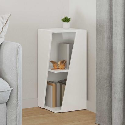 Raft lateral Alb lucios 33 x 32 x 70,5 cm Lemn compozit GartenMobel Dekor