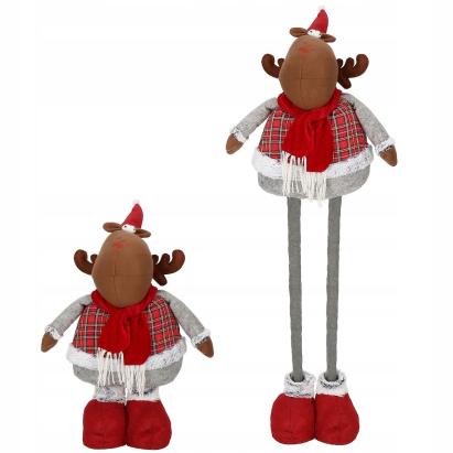 (DL) Figurina Craciun, Ren, picioare telescopice, inaltime extensibila 55-95cm Household NewTrend