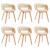 Scaune sufragerie 6 buc. lemn curbat crem și piele artificială GartenMobel Dekor