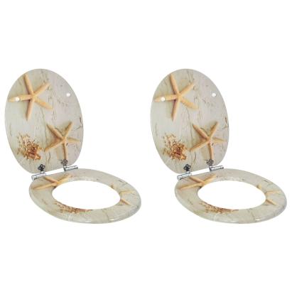 Capacul de toaletă 2 pcs Galben și alb 44 x 38 cm Placă MDF GartenMobel Dekor