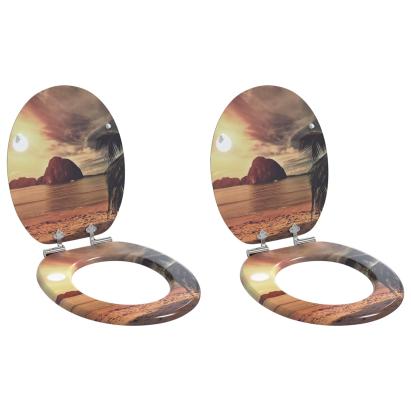 Capacul de toaletă 2 pcs Portocaliu 44 x 38 cm Placă MDF GartenMobel Dekor