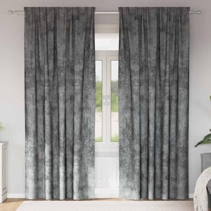 Cortine din catifea cu perdele 2 pcs Gri 260 x 140 cm Catifea GartenMobel Dekor