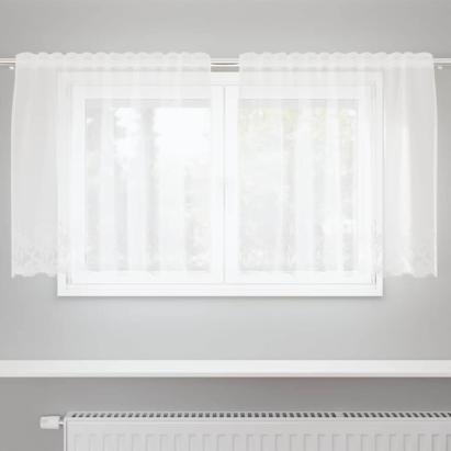 Cortină din Dantelă cu perdele Alb 120 x 150 cm Poliester GartenMobel Dekor