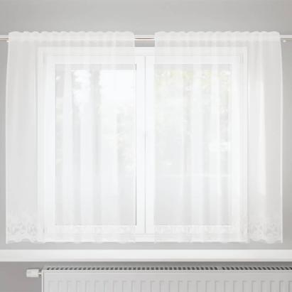 Cortină din Dantelă cu perdele Alb 180 x 150 cm Poliester GartenMobel Dekor