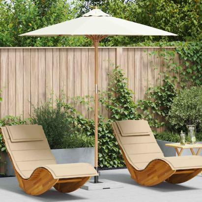 Parasol de Grădină Alb crem Ø 270 x 260 cm Bambus GartenMobel Dekor