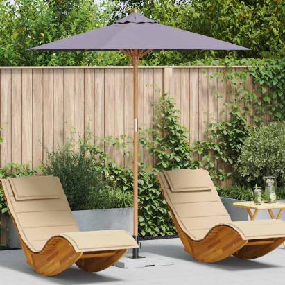 Parasol de Grădină Gri închis Ø 270 x 260 cm Bambus GartenMobel Dekor