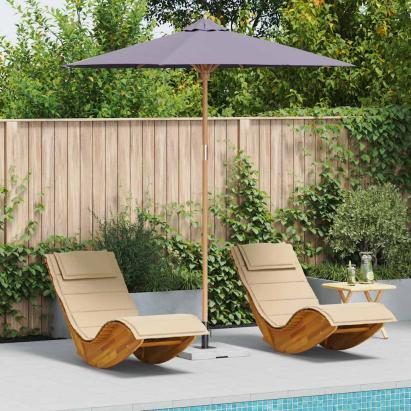 Parasol de Grădină Gri închis Ø 270 x 260 cm Bambus GartenMobel Dekor