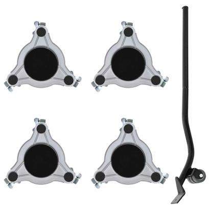 Role pentru mobilă, 4 buc., cu dispozitiv de ridicare, 19x17,5x6 cm, oțel, 1000 kg GartenMobel Dekor