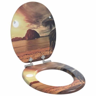 Capacul de toaletă Portocaliu 44 x 38 cm Placă MDF GartenMobel Dekor