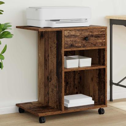 Suport pentru imprimantă cu sertar Lemn vechi 60 x 40 x 68.5 cm GartenMobel Dekor