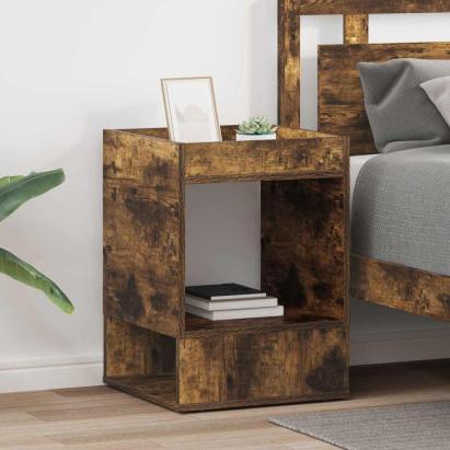 Masă laterală 2 pcs Stejar fumuriu 40 x 40 x 56 cm GartenMobel Dekor