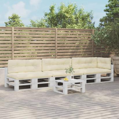 Perne de paleți, 7 buc., crem, material textil GartenMobel Dekor