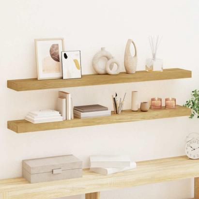 Rafturi de perete, 2 buc., 110x15x4 cm, lemn masiv de tec GartenMobel Dekor