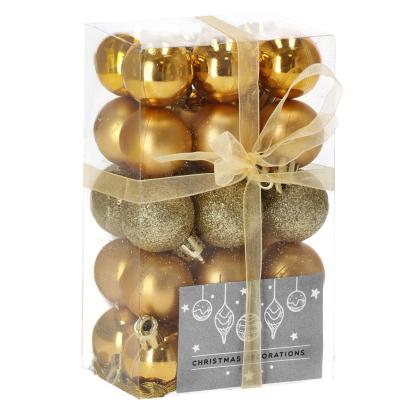 Set globuri de Craciun, 30 bucati, 3 modele, 3cm, auriu Household NewTrend
